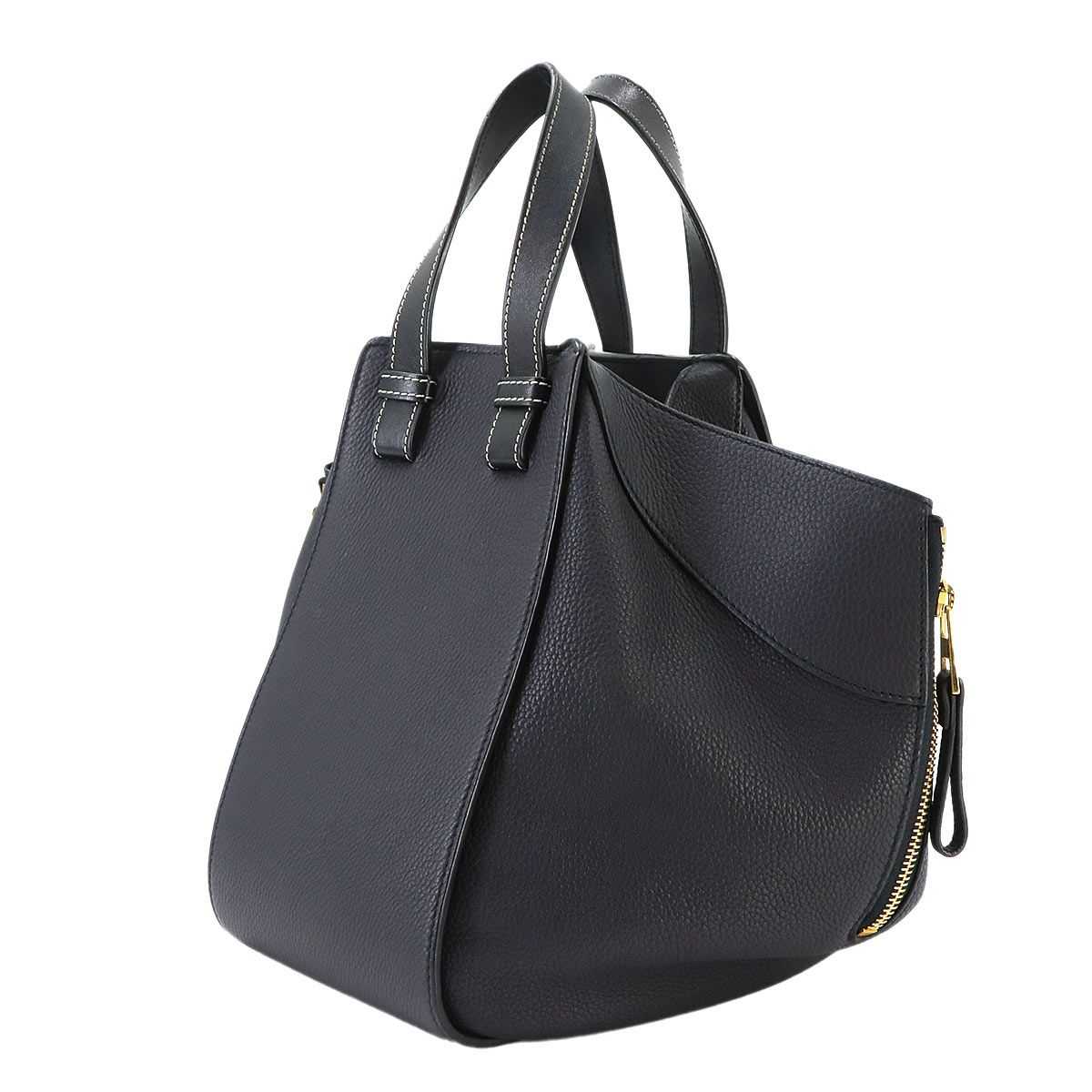 Loewe Hammock Small 2-Way Bag Leather Navy Black — view 3