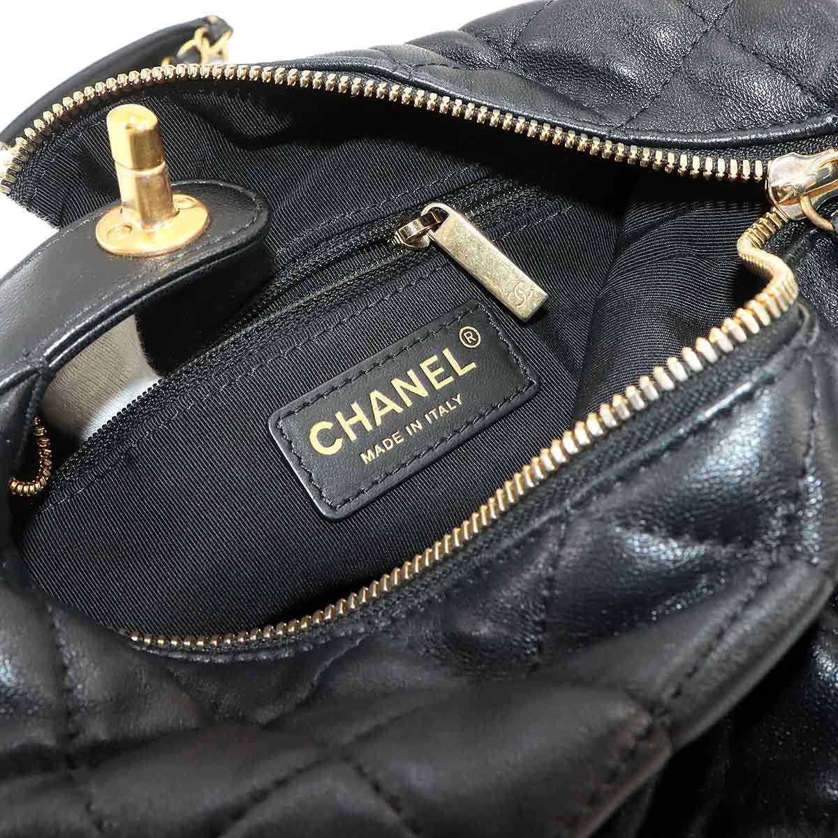 Chanel 19 Quilted Hobo 2-Way Hand Chain Shoulder Bag Lambskin Black — view 7