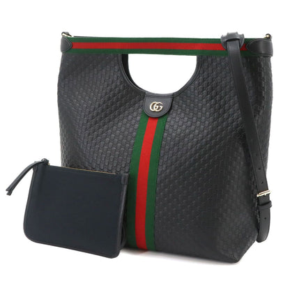 Gucci GG Embossed Ophidia 2-Way Tote Shoulder Bag Leather Black Gold — view 2