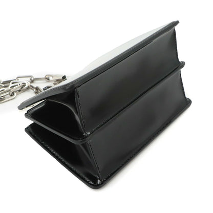 Fendi Peekaboo Cut Petit Shoulder Bag Leather Black Silver — view 5