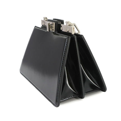 Fendi Peekaboo Cut Petit Shoulder Bag Leather Black Silver — view 4