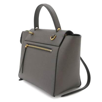 Celine Belt Bag Micro 2-Way Leather Gray Gold — view 3