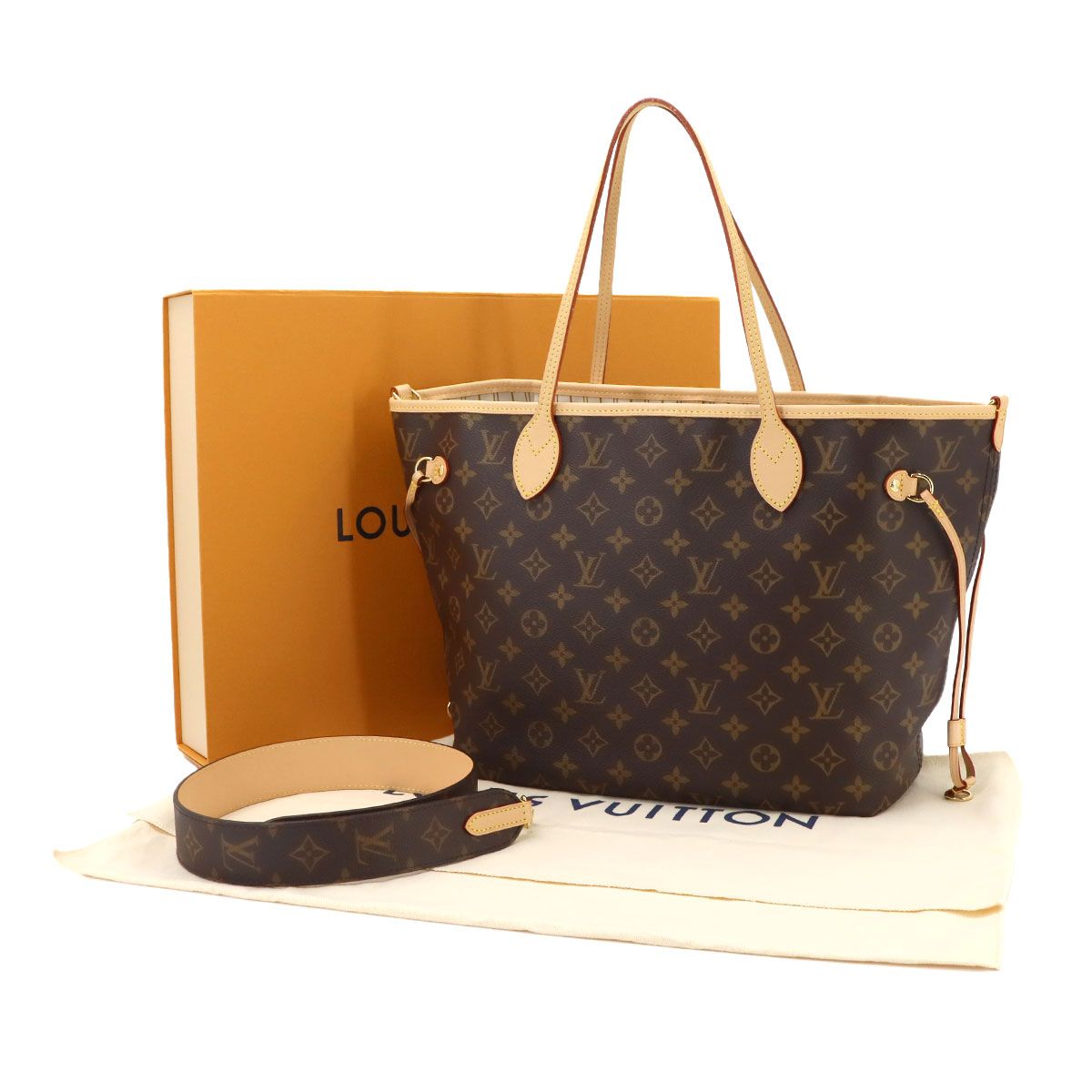 Louis Vuitton Monogram Neverfull Inside Out MM Tote Shoulder Bag Sand — view 2