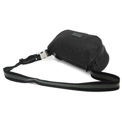 Gucci GG Nylon Crossbody Waist Bag Leather Black Silver — view 5