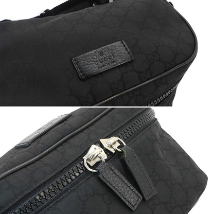 Gucci GG Nylon Crossbody Waist Bag Leather Black Silver — view 8