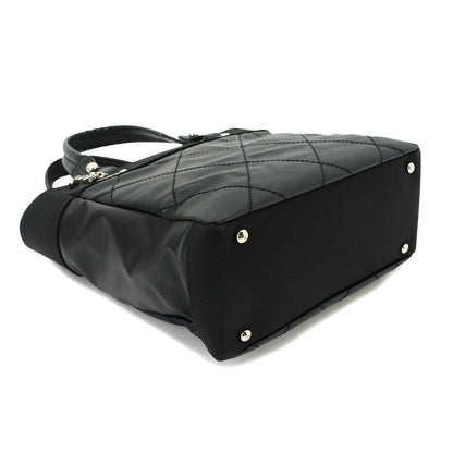 Chanel Paris Biarritz PM Tote Bag Nylon Leather Black Silver — view 5