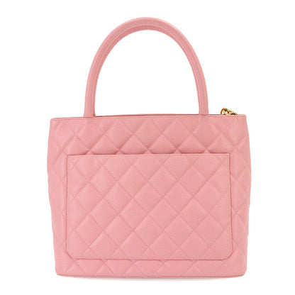Chanel Reissue Tote Bag Caviar Leather Pink Gold Vintage Medallion — view 3