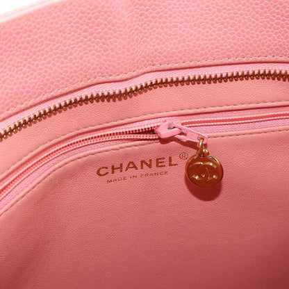 Chanel Reissue Tote Bag Caviar Leather Pink Gold Vintage Medallion — view 8