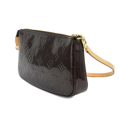 Louis Vuitton Monogram Vernis Pochette Accessoires Hand Bag Leather Amaranth — view 4