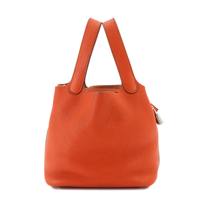 Hermes Picotin Lock 18 PM Hand Bag Taurillon Clemence Tail Battue Silver PM — view 2