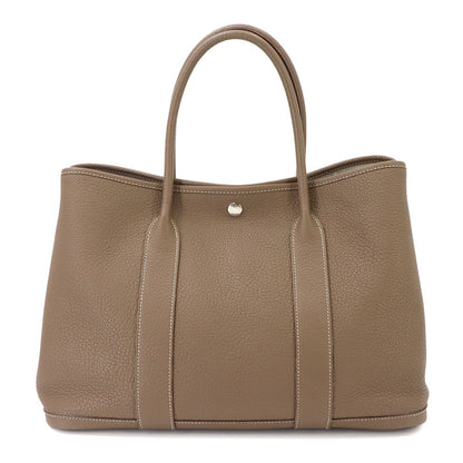 Hermes Garden Party PM Tote Bag Negonda Etoupe Silver — view 3