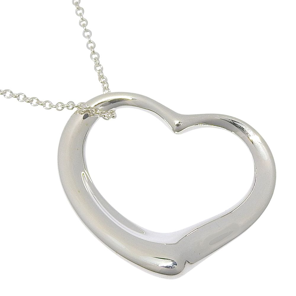 Tiffany & Co & Open Heart Large Long Elsa Peretti 925 Sterling Silver Necklace