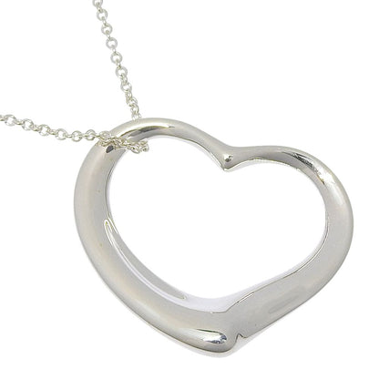 Tiffany & Co & Open Heart Large Long Elsa Peretti 925 Sterling Silver Necklace