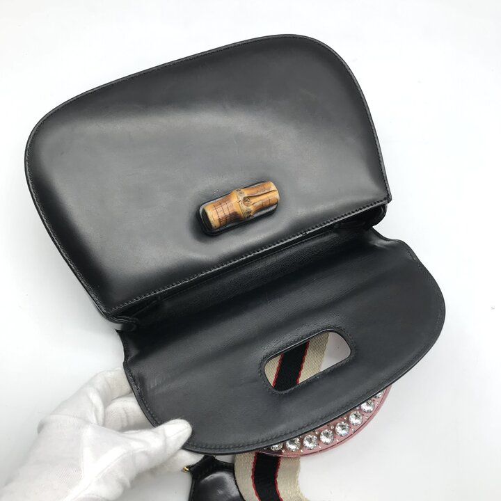 Gucci Super Rare Bamboo Stone Limited 2-Way Bag Black Bag — view 7