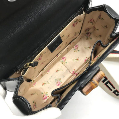 Gucci Super Rare Bamboo Stone Limited 2-Way Bag Black Bag — view 8