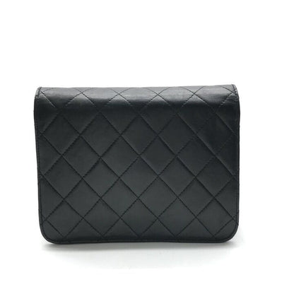 Chanel CC Logo Mini Quilted Lambskin Push Lock Chain Shoulder Bag Black — view 2