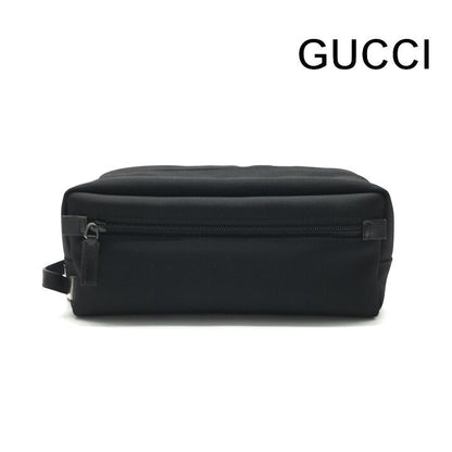 Gucci Clutch Double Zipper Lightweight Simple Pouch Nylon Black
