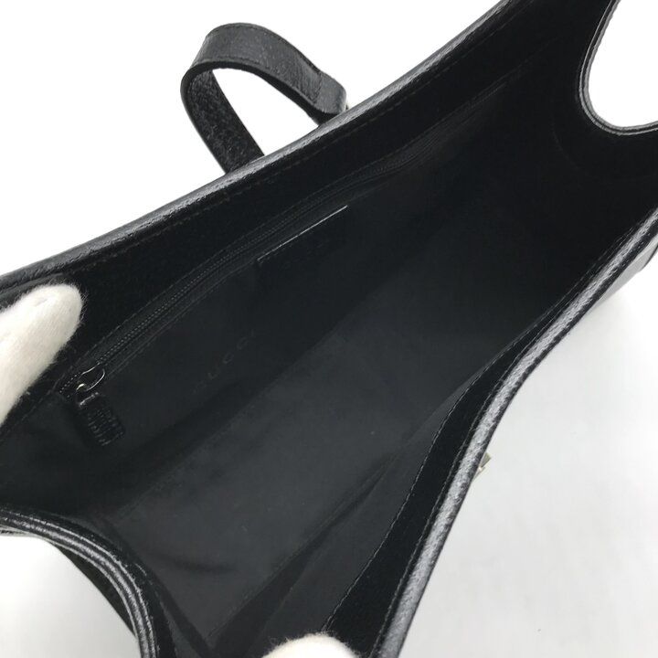 Gucci Jackie Pig Leather Hand Bag Silver Black Bag — view 8