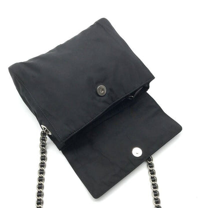 Prada Nylon Tessuto Chain Shoulder Bag Black — view 8