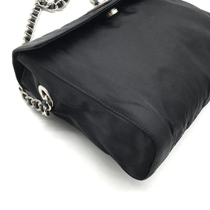 Prada Nylon Tessuto Chain Shoulder Bag Black — view 5