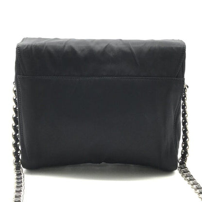 Prada Nylon Tessuto Chain Shoulder Bag Black — view 3