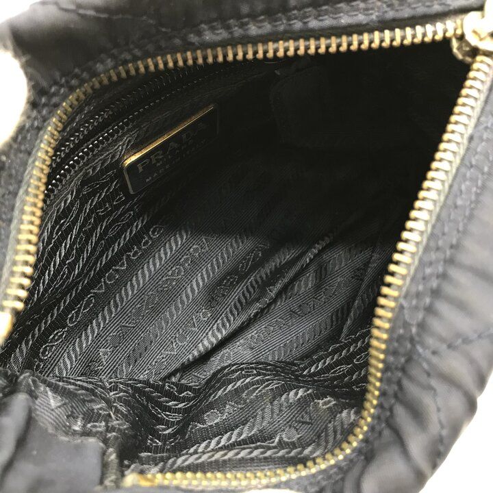 Prada Mini Quilted Nylon Chain Shoulder Tote Bag Navy — view 8