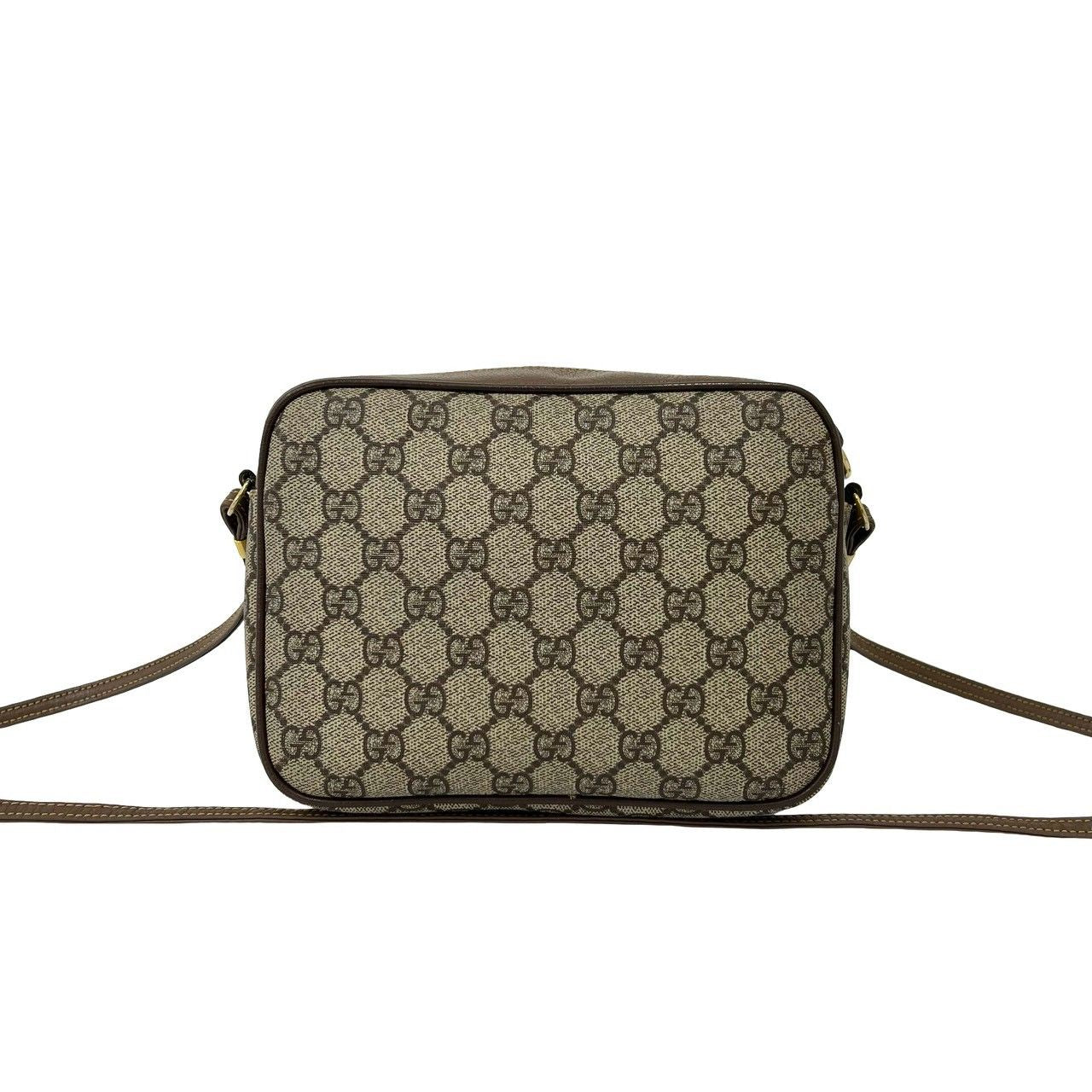 Gucci Vintage GG Pattern Logo Leather Shoulder Bag Pochette Brown — view 3
