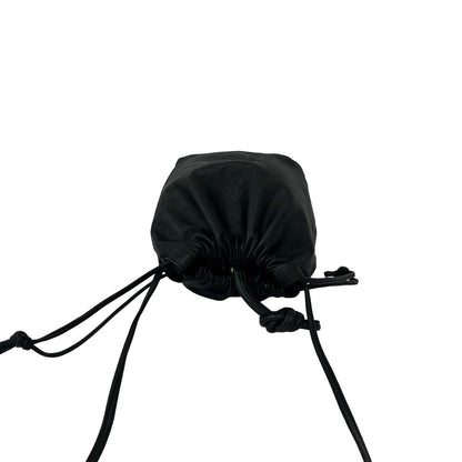 Loewe Vintage Anagram Logo Nappa Leather Drawstring Shoulder Bag Crossbody Black — view 4