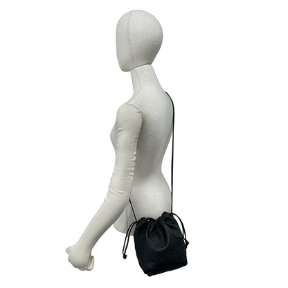 Loewe Vintage Anagram Logo Nappa Leather Drawstring Shoulder Bag Crossbody Black — view 2