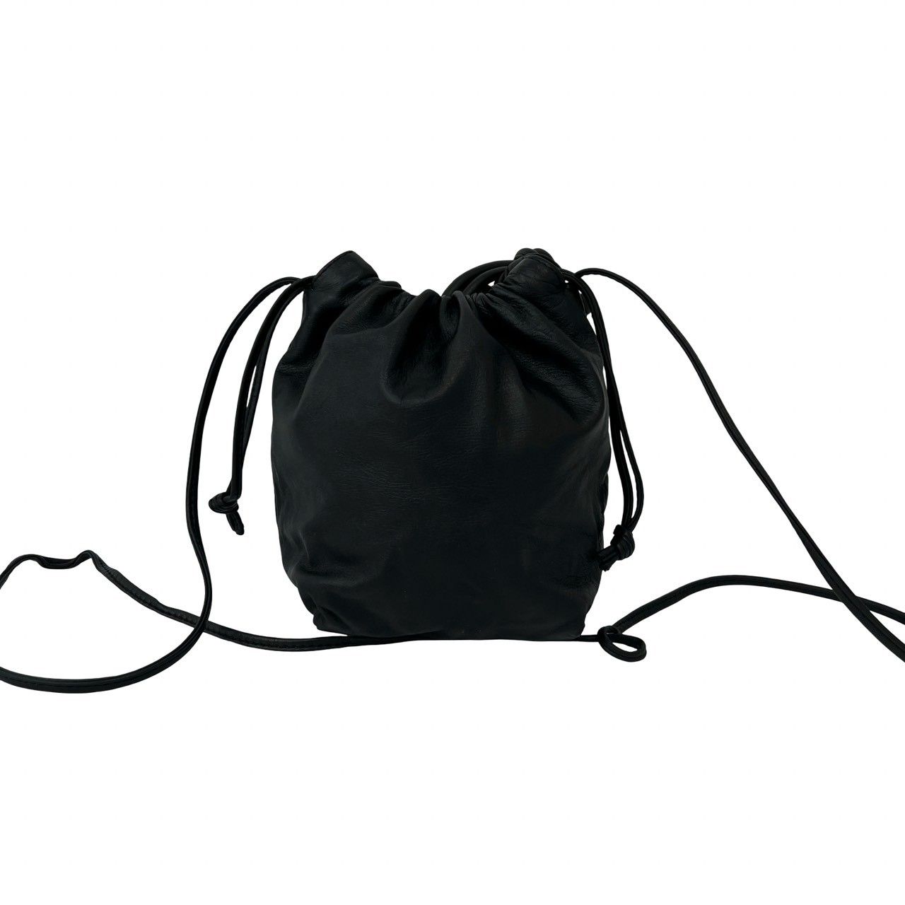 Loewe Vintage Anagram Logo Nappa Leather Drawstring Shoulder Bag Crossbody Black — view 3