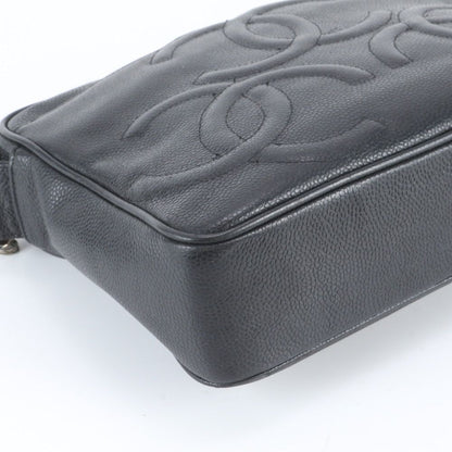Chanel Triple Coco Caviar Leather Shoulder Bag — view 5