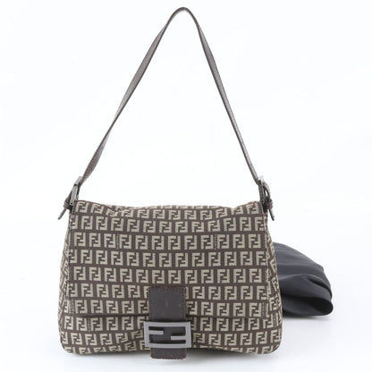 Fendi Zucchino Mamma Baguette Bucket Leather Shoulder Bag