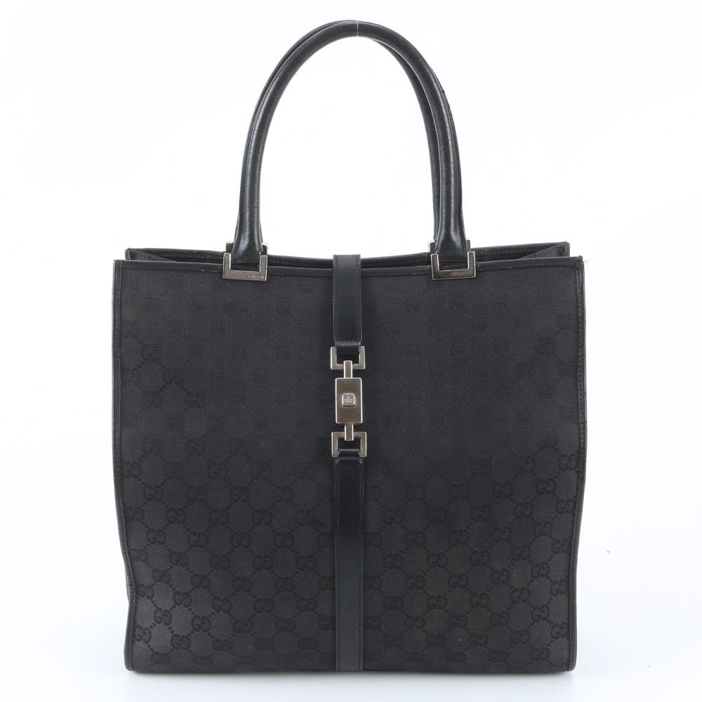 Gucci Jackie GG Canvas Leather Tote Bag Shoulder Hand