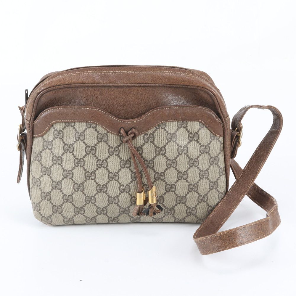Gucci Vintage GG Supreme Leather Shoulder Bag Crossbody Hand