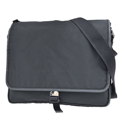 Prada Messenger Bag Black Nylon Saffiano