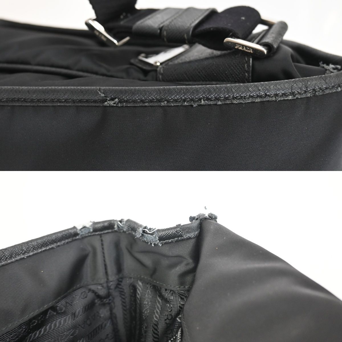 Prada Messenger Bag Black Nylon Saffiano — view 6