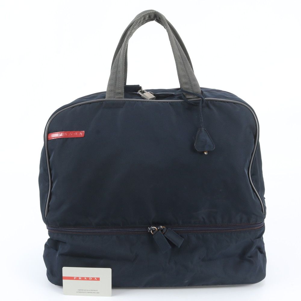 Prada Sports Boston Bag Tote Carry Navy