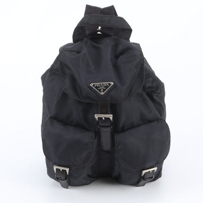 Prada Tessuto Nylon Triangle Logo Leather Backpack Shoulder Bag