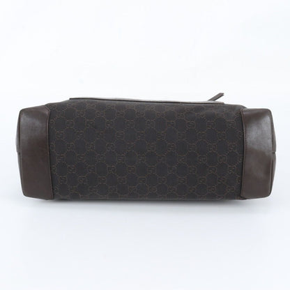 Gucci GG Canvas Leather Tote Bag Shoulder Hand Brown — view 6