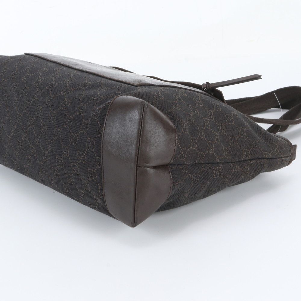 Gucci GG Canvas Leather Tote Bag Shoulder Hand Brown — view 4