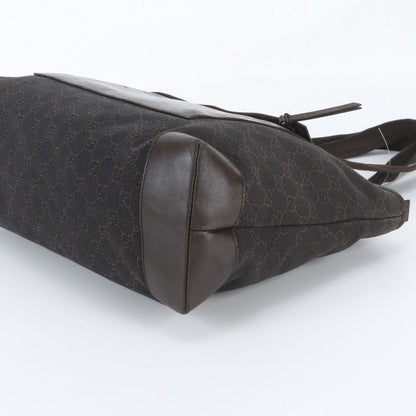 Gucci GG Canvas Leather Tote Bag Shoulder Hand Brown — view 4