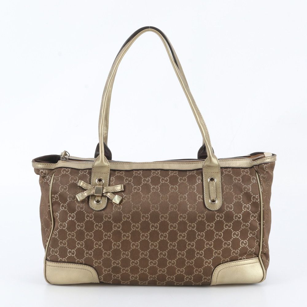Gucci GG Canvas Princy Leather Tote Bag Shoulder