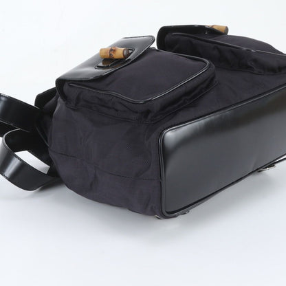 Gucci Bamboo Leather Backpack Shoulder Bag Black — view 5