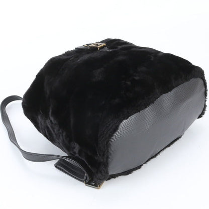 Fendi Leather Backpack Shoulder Bag Black — view 5
