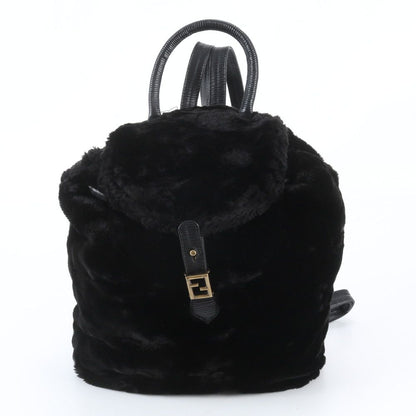 Fendi Leather Backpack Shoulder Bag Black
