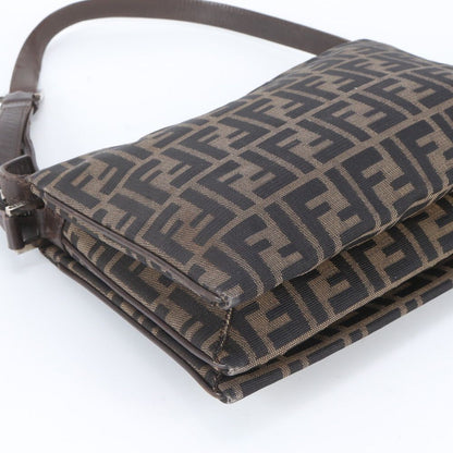 Fendi Zucca Leather Canvas Shoulder Bag Hand Brown — view 5