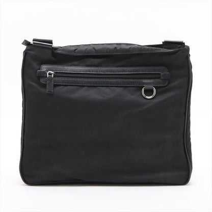 Prada Tessuto Nylon Triangle Logo Leather Shoulder Bag Crossbody Messenger — view 2