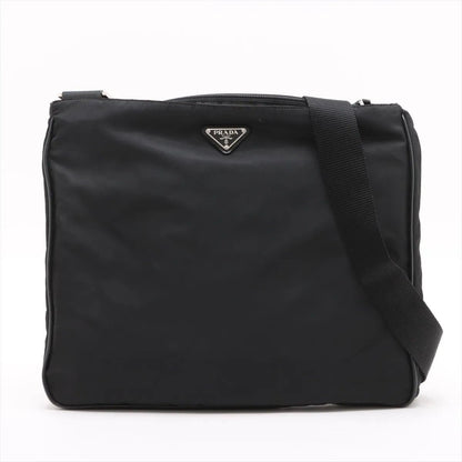 Prada Tessuto Nylon Triangle Logo Leather Shoulder Bag Crossbody Messenger