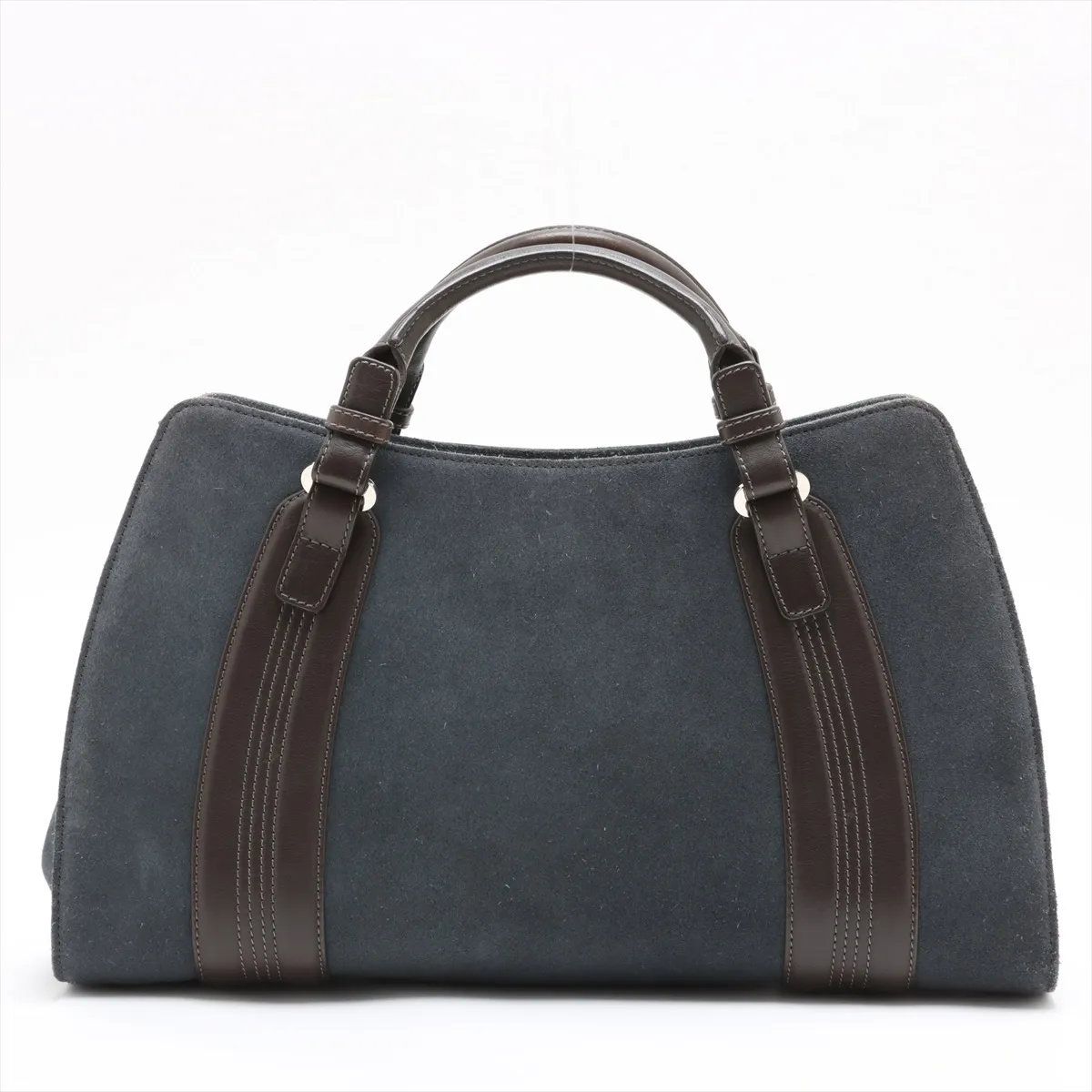 Loewe Anagram Leather Handbag Tote Silver — view 2