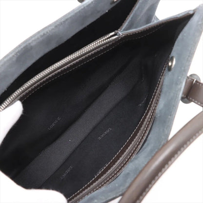Loewe Anagram Leather Handbag Tote Silver — view 7
